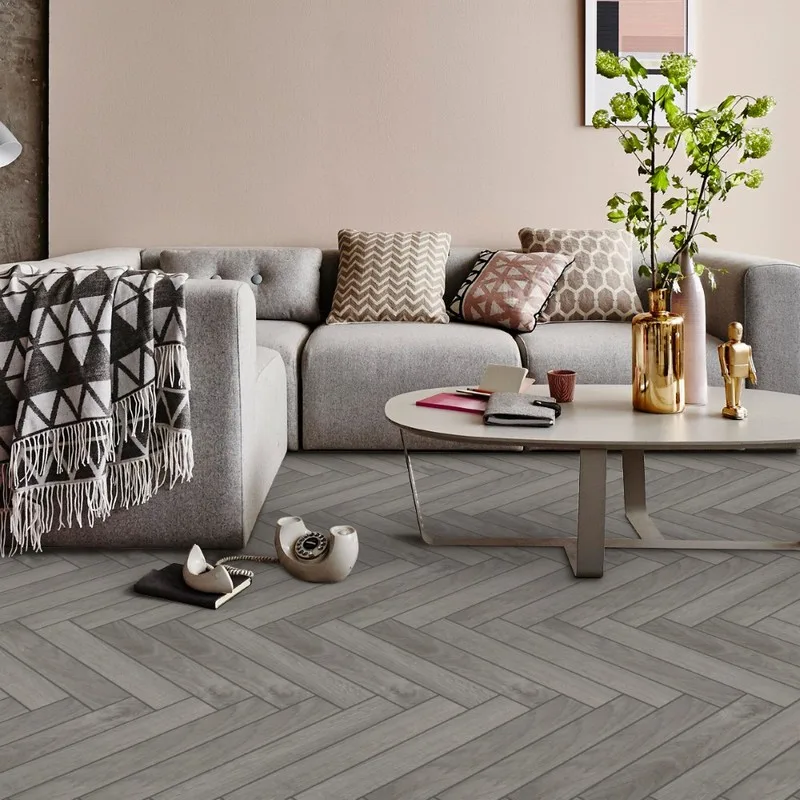 ITALIAN Portoza Laminate Chateau Herringbone Pearl Grey 8x84mm