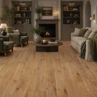 SCANDINAVIAN Kaja Plank Solid Oak Handscraped Brushed UV Oiled Rustic T&G 18x125x300-1200mm