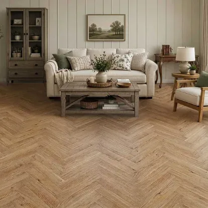 SCANDINAVIAN Riva HB Solid Oak Brushed UV Lacquered Select T&G 18x70x350mm
